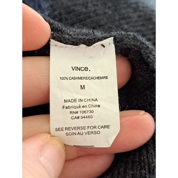 Vince Womens 100% Cashmere Gray Button-Front Sleeveless Vest Pockets Size M Nice - Picture 8 of 9